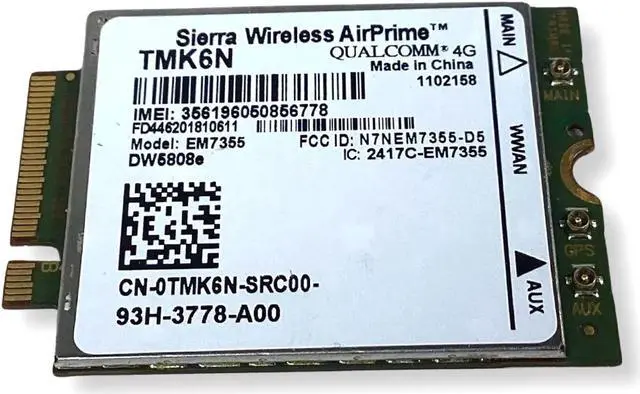 Alt view image 4 of 7 - Dell 4G LTE Sierra Wireless Airprime Qualcomm WiFi Card TMK6N 0TMK6N CN-0TMK6N