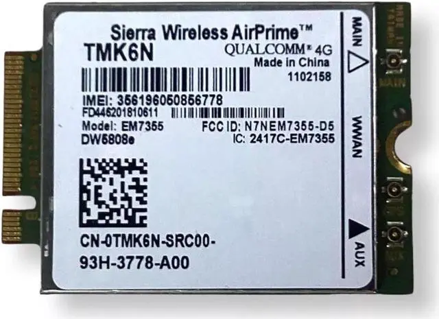 Alt view image 5 of 7 - Dell 4G LTE Sierra Wireless Airprime Qualcomm WiFi Card TMK6N 0TMK6N CN-0TMK6N