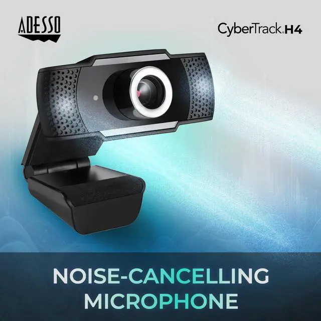 Alt view image 3 of 7 - ADESSO CYBERTRACKH4 1080P HD USB Webcam Micphone