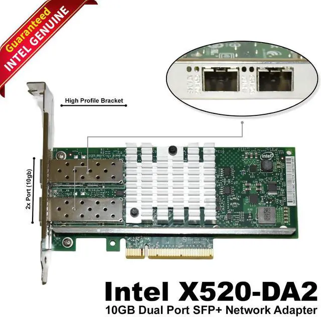 Main image of Intel X520-DA2 10Gb Dual Port SFP+ Network Adapter High Profile 2BH2872
