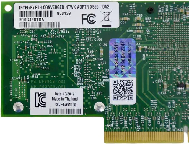 Alt view image 4 of 7 - Intel X520-DA2 10Gb Dual Port SFP+ Network Adapter High Profile 2BH2872