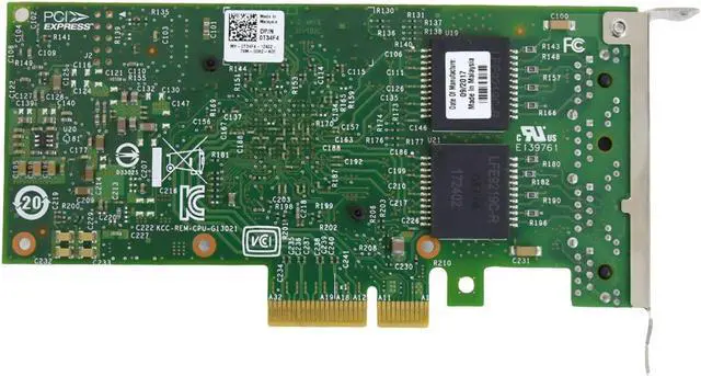 Alt view image 3 of 7 - Dell Intel i350-T4 Quad Ports 1GB PCI Express Low Profile Network Card 0T34F4