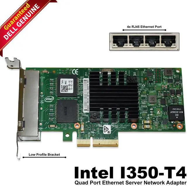 Main image of Dell Intel i350-T4 Quad Ports 1GB PCI Express Low Profile Network Card 0T34F4