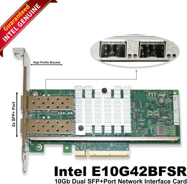 Main image of Intel X520-SR2 E10G42BFSR 10Gbps Dual Port PCIe 10GBase-SR Server Adapter
