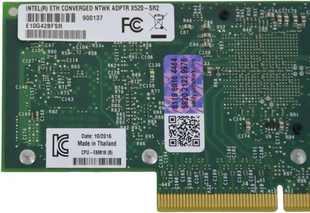 Alt view image 6 of 7 - Intel X520-SR2 E10G42BFSR 10Gbps Dual Port PCIe 10GBase-SR Server Adapter