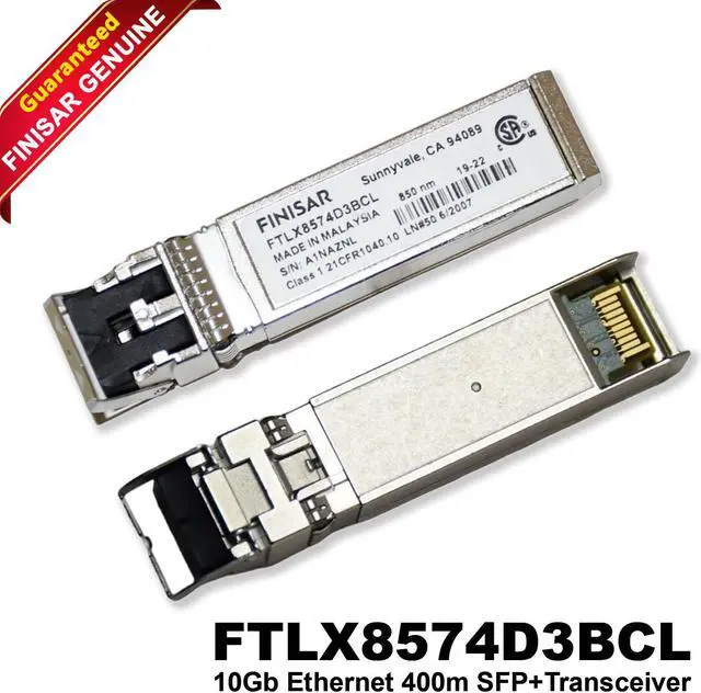 Main image of Finisar Corporations FTLX8574D3BCL 10GBASE-SR 400m SFP+ 850nm DDM LC MMF Transceiver