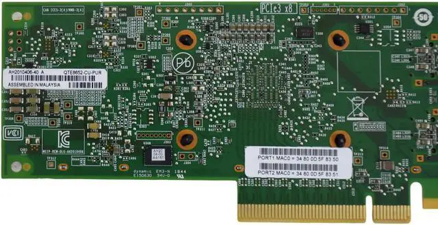 Alt view image 6 of 7 - QLogic QTE8652-CU-PUR 10/25GbE SFP+ Dual Port PCIe Network Card High Speed