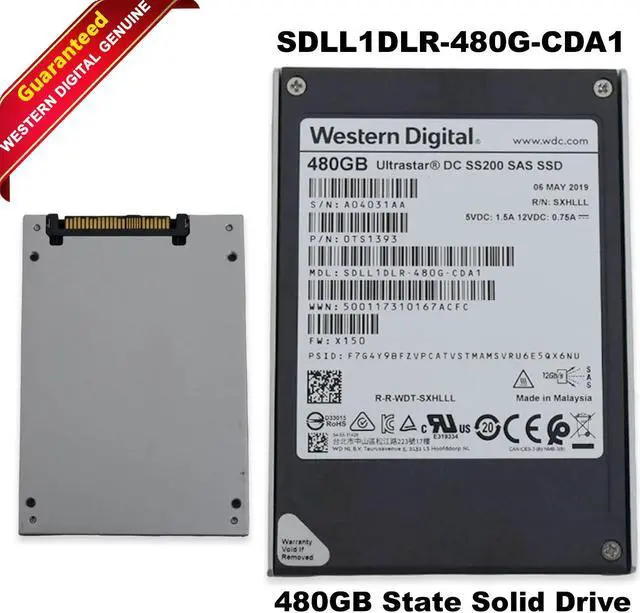 Main image of Western Digital Ultrastar SS200 480GB SAS 12Gb/s SSD 2.5" SED 1.8K Read