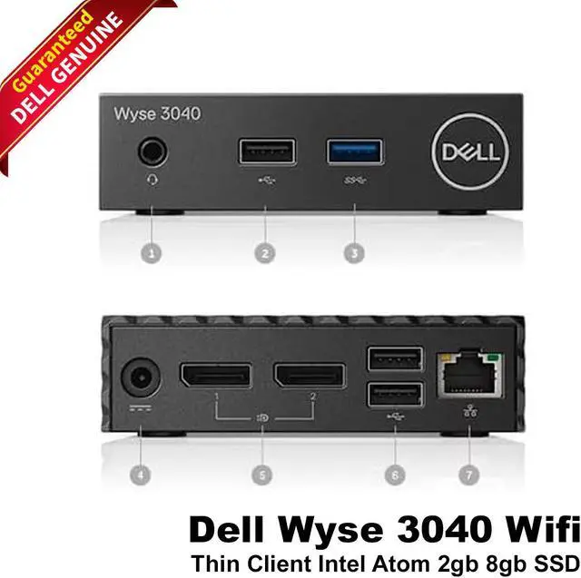 Main image of Dell Wyse 3040 WiFi ThinOS 8.6 2GB RAM 8GB SSD Intel Atom X5-Z8350 1.44GHz 3YX35