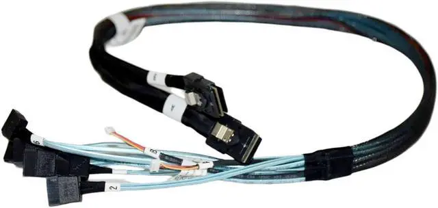 Alt view image 3 of 7 - Dell PowerEdge C6145 Dual Mini SAS to X6 SATA Connections Cable 93V1T