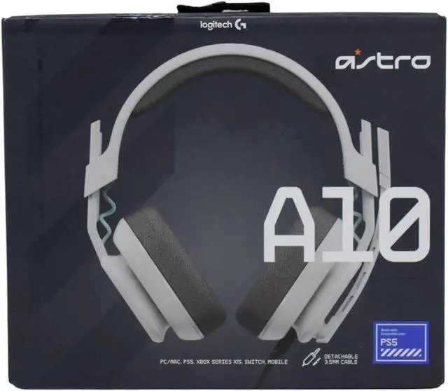 Alt view image 7 of 7 - Logitech Astro A10 Gen 2 Wired Gaming Headset - White | Multi-Platform Compatibility with PS4, PS5, Xbox One, Xbox Series X, Laptops, PCs | Single Pack