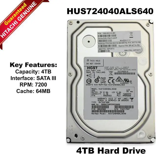 Main image of HGST Ultrastar 7K4000 HUS724040ALS640 4TB 7200RPM SAS 6Gb/s 3.5" Enterprise HDD