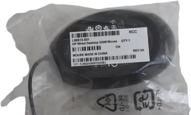 Alt view image 4 of 6 - HP Wired Desktop 320M Optical USB Scroll Mouse Black L96910-001