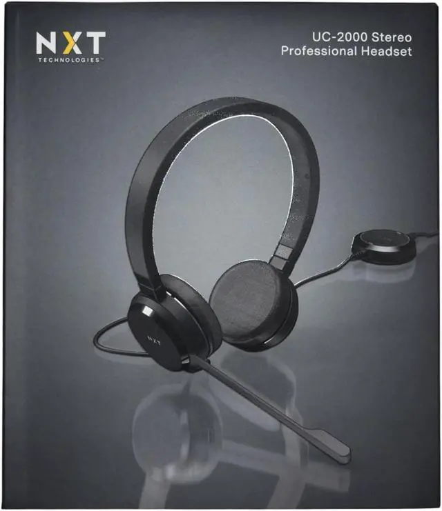 Alt view image 2 of 7 - NXT Technologies UC-2000 Noise-Canceling Stereo Computer Headset, Over-The-Head, Black (NX55445)