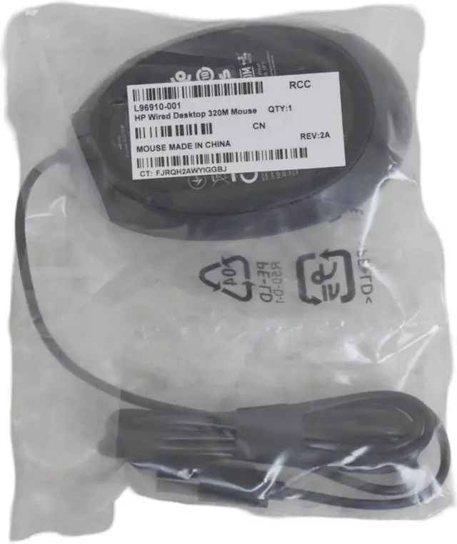 Alt view image 10 of 10 - HP 320M Halley USB Optical Mouse Scroll Black DIB L96910-001 L95713-001 9VA80AA
