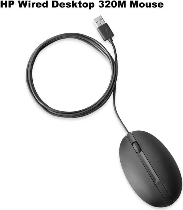 Alt view image 6 of 10 - HP 320M Halley USB Optical Mouse Scroll Black DIB L96910-001 L95713-001 9VA80AA
