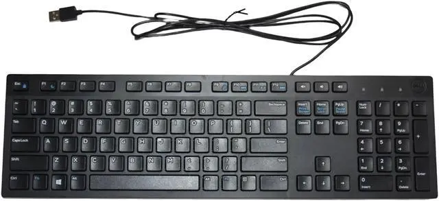 Alt view image 6 of 7 - Dell KB216 USB Slim Quiet 104-Key QWERTY Keyboard Black N6R8G RKR0N G4D2W