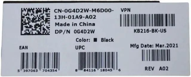 Alt view image 4 of 7 - Dell KB216 USB Slim Quiet 104-Key QWERTY Keyboard Black N6R8G RKR0N G4D2W