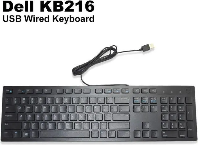 Alt view image 2 of 7 - Dell KB216 USB Slim Quiet 104-Key QWERTY Keyboard Black N6R8G RKR0N G4D2W