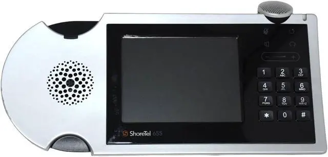 Alt view image 2 of 14 - ShoreTel IP 655 VoIP Phone - 5" LCD Display, PoE, Dual Ethernet, Full-Duplex Speakerphone
