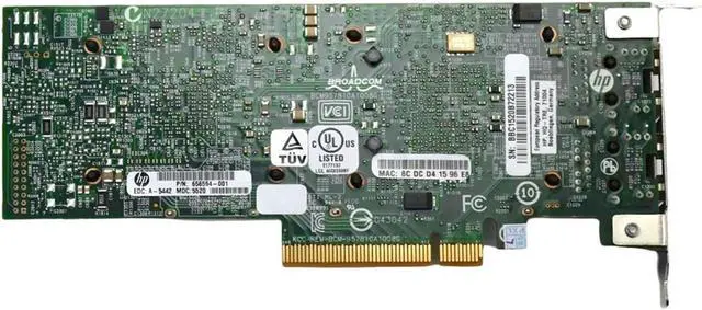 Alt view image 2 of 7 - HP 530T 10Gb 2-Port PCI Ethernet Adapter 656596-B21 Low-Profile PCIe Card