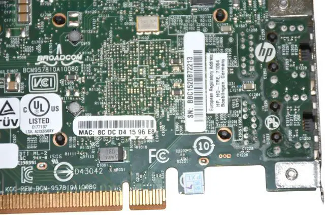 Alt view image 6 of 7 - HP 530T 10Gb 2-Port PCI Ethernet Adapter 656596-B21 Low-Profile PCIe Card