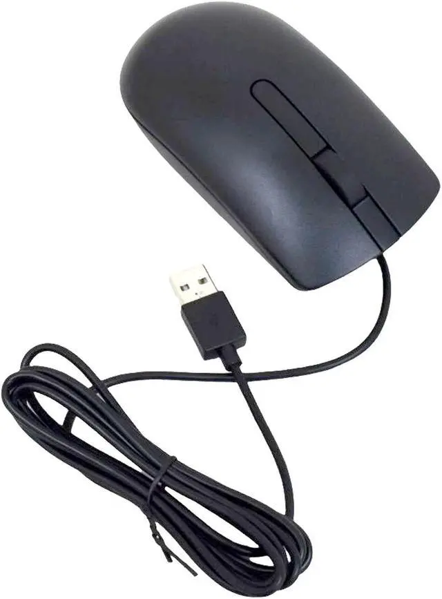Alt view image 3 of 7 - Dell MS116 Wired Optical Mouse Comfortable Ergonomic Design Black