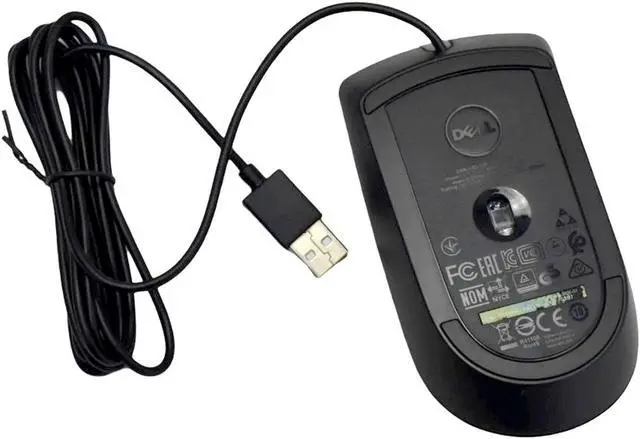 Alt view image 2 of 7 - Dell MS116 Wired Optical Mouse Comfortable Ergonomic Design Black