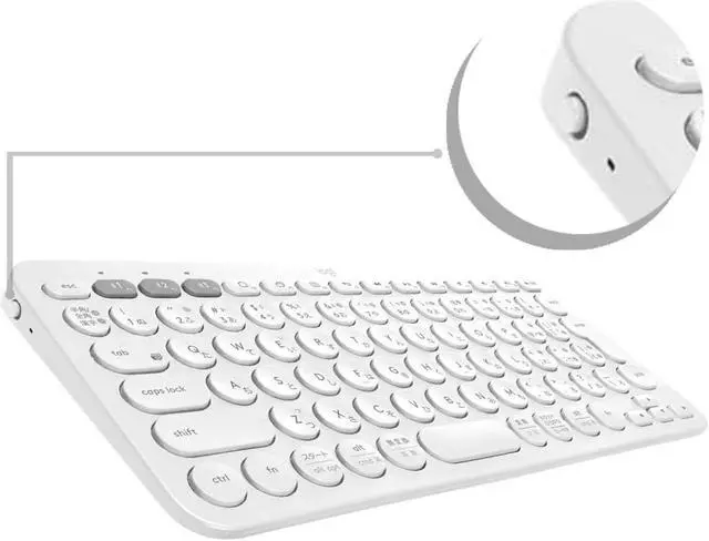 Alt view image 2 of 7 - Logitech K380 Wireless Multi-Device Bluetooth Keyboard, 79-Key QWERTY, Off White