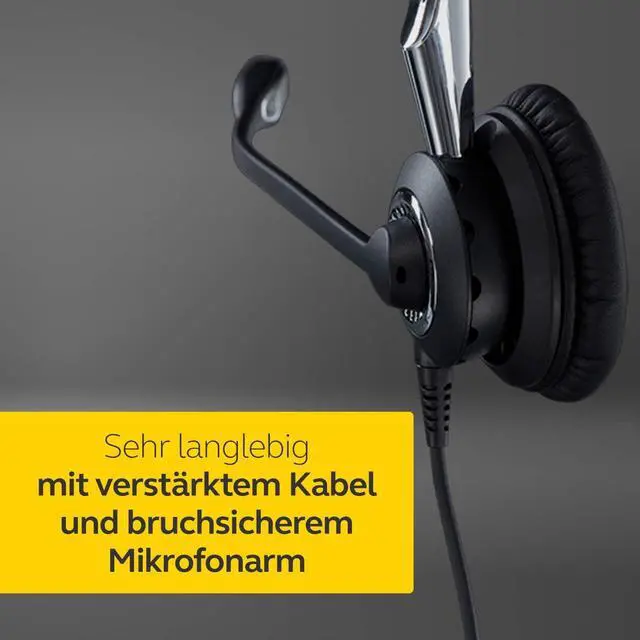 Alt view image 4 of 7 - Jabra Biz 2400 II Duo USB Headset - Wired Headband Style, Black, Noise Cancellation, Computer Hardware Accessory - Model 2499-823-209 Q711374