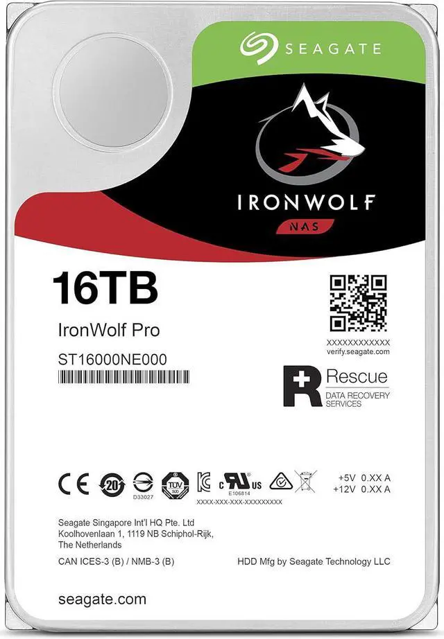 Alt view image 3 of 3 - Seagate Ironwolf pro 16tb nas internal hard drive hdd - cmr 3.5 inch sata 6gb/s 7200 rpm 256mb cache for raid network attached storage, data recovery rescue service (st16000ne000)