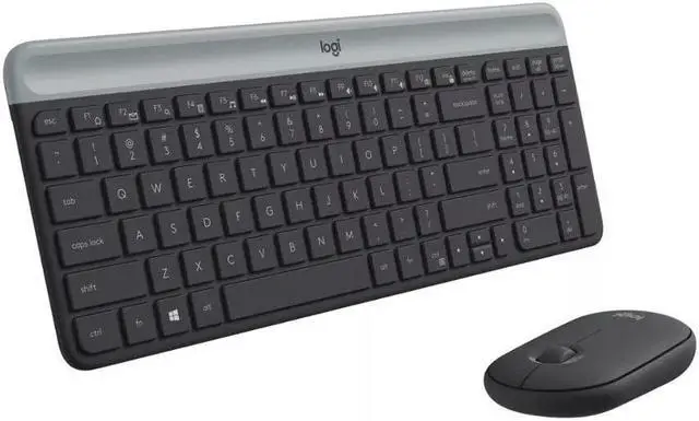 Alt view image 7 of 7 - Logitech - MK470 Full-size Wireless Scissor Keyboard and Mouse Bundle for Windows with Quiet clicks - Black/Gray (920-009437)