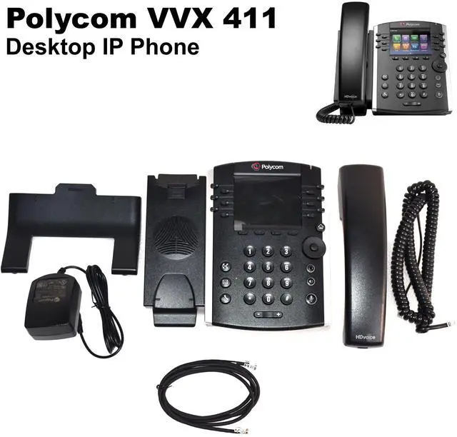 Main image of Polycom VVX 411 Corded 12 Line PoE IP Phone AC Adapter 2200-48450-001