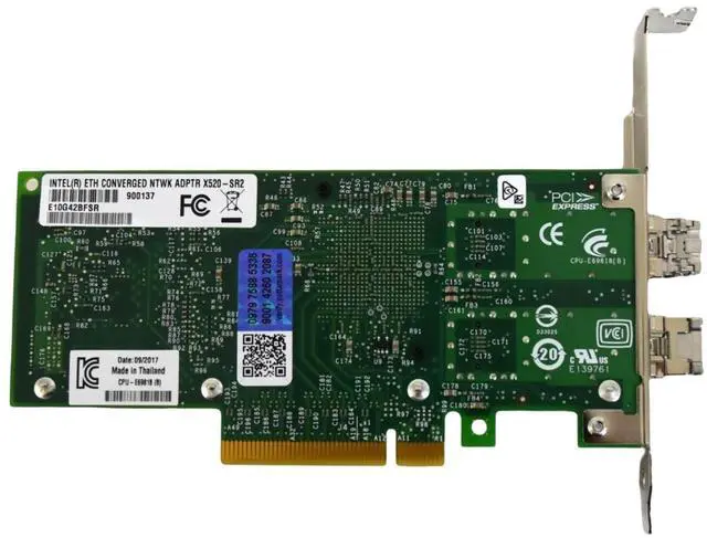 Alt view image 5 of 7 - Intel Dual-Port 10GbE SFP+ Network Adapter 82599 Chipset High-Profile Bracket E10G42BFSR