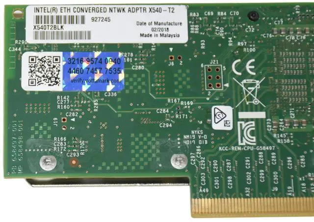 Alt view image 18 of 20 - INTEL X540-T2 Converged Dual Port Network Adapter