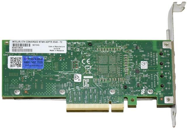 Alt view image 9 of 10 - Intel X540T2 Ethernet Converged Network Adapter /10Gbps/100Mbps/1Gbps PCI Express 2.1 x8 2 x RJ45