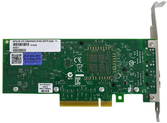 Alt view image 4 of 7 - Intel X540-T1 10 Gigabit Ethernet Converged Network Adapter 1 Port RJ-45 High Profile Bracket X540-T1