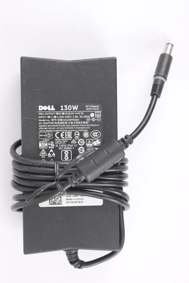 Alt view image 2 of 6 - Dell HA130PM160 130W 19.5V 6.7A AC Power Adapter Charger with Power Cord P7KJ5