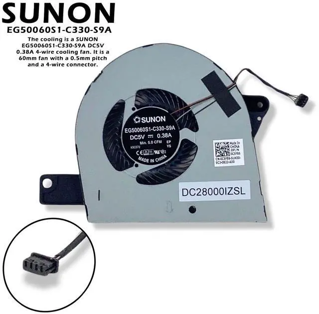 Main image of Dell Latitude 5580 Precision 3520 CPU Cooling Fan C5F86 0C5F86