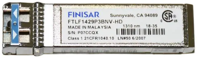 Alt view image 2 of 7 - Finisar Corporation FTLF1429P3BNV-HD 16Gbps SFP+ Optical Transceiver 1310nm LC Duplex
FTLF1429P3BNV
