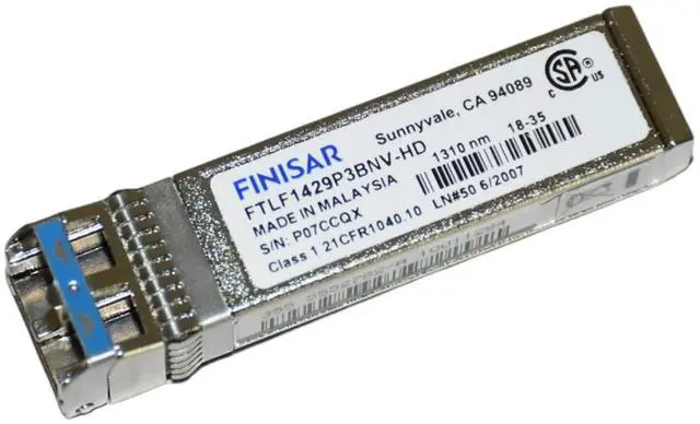 Alt view image 3 of 7 - Finisar Corporation FTLF1429P3BNV-HD 16Gbps SFP+ Optical Transceiver 1310nm LC Duplex
FTLF1429P3BNV