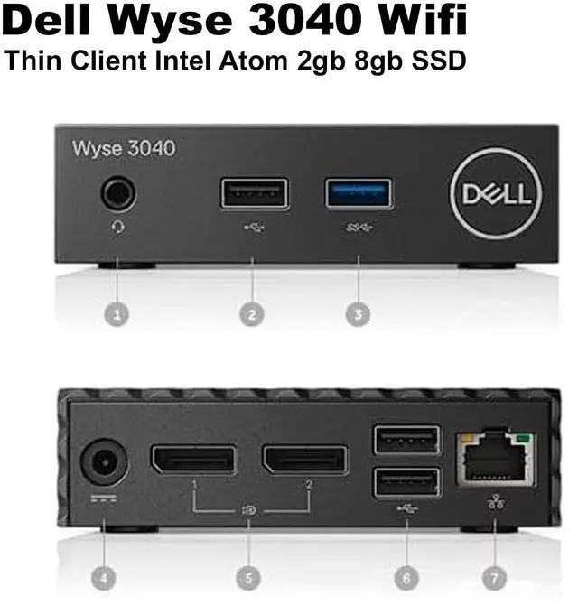 Alt view image 3 of 8 - Dell Wyse N10D - 3040 Thin Client Ethernet RJ45 2GB DDR3 8GB SSD 5MXMG