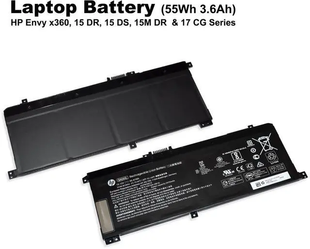 Alt view image 3 of 7 - HP Envy 17.3" 17m-cg1013dx Battery 15.2V 55.67Wh 3470mAh sa04xl l43267-005 hp spare l43267 005