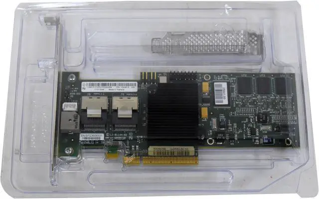 Alt view image 6 of 7 - LSI MegaRAID 8708EM2 SAS RAID Controller PCIe x8 3Gb/s SATA/SAS 8-Port Internal RAID Card LSI00187