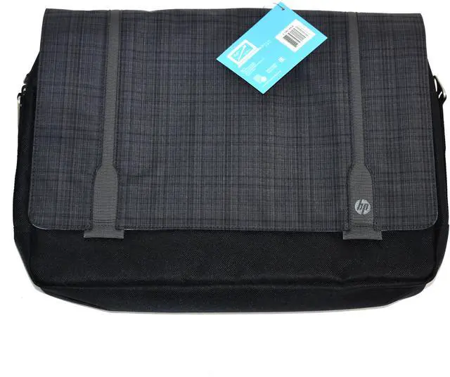 Alt view image 3 of 6 - HP Slim Ultrabook Messenger Bag  15.6" Laptop Carrying Case Adjustable Shoulder Strap F3W14AA