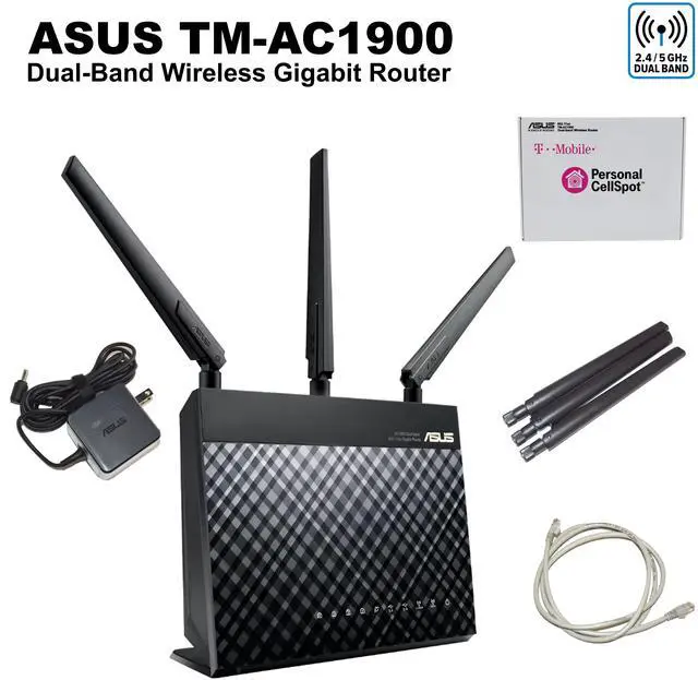 Main image of ASUS TM-AC1900 Dual-Band 2.4GHz 5GHz Gigabit Wireless Router USB 3.0 Dual-Core CPU T-Mobile Edition TM-AC1900