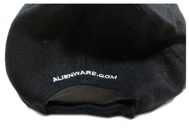 Alt view image 4 of 7 - Dell Alienware Embroidered Alien Logo Adjustable Baseball Cap Black  F837R