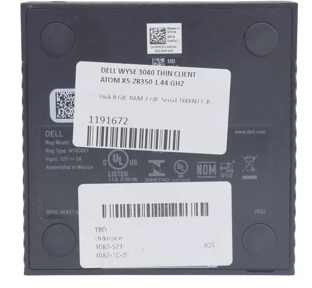 Alt view image 7 of 7 - Dell Wyse 3040 Thin Client Intel Atom x5-Z8350 Quad-Core 1.44GHz 2GB DDR3 RAM 8GB SSD 0895W8 895W8 - OEM