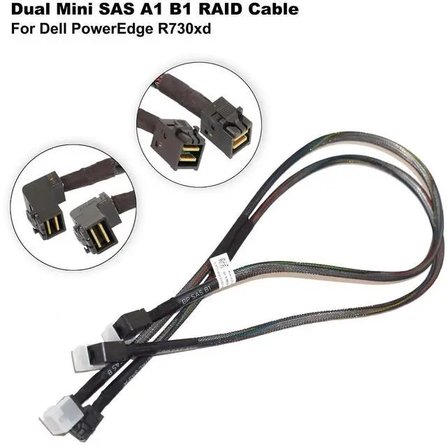 Alt view image 2 of 7 - Dell PowerEdge R730xd 24-Bay Dual Mini SAS A1 B1 RAID Cable 8T05V - High Performance Storage Connector