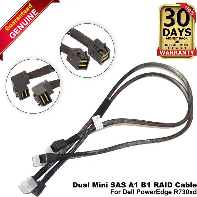 Main image of Dell PowerEdge R730xd 24-Bay Dual Mini SAS A1 B1 RAID Cable 8T05V - High Performance Storage Connector